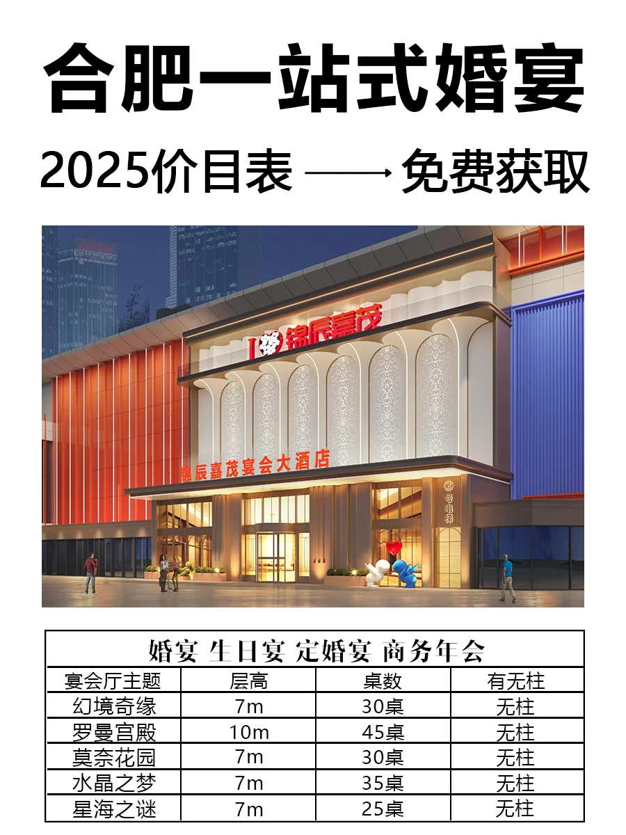8500平5个厅！合肥综合性宴会酒店【锦辰嘉茂】